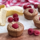 Paleo Banana Raspberry Muffins